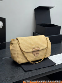 Madras Woven Top Handle Bag