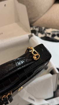 Crocodile Embossed Slim Vanity Case