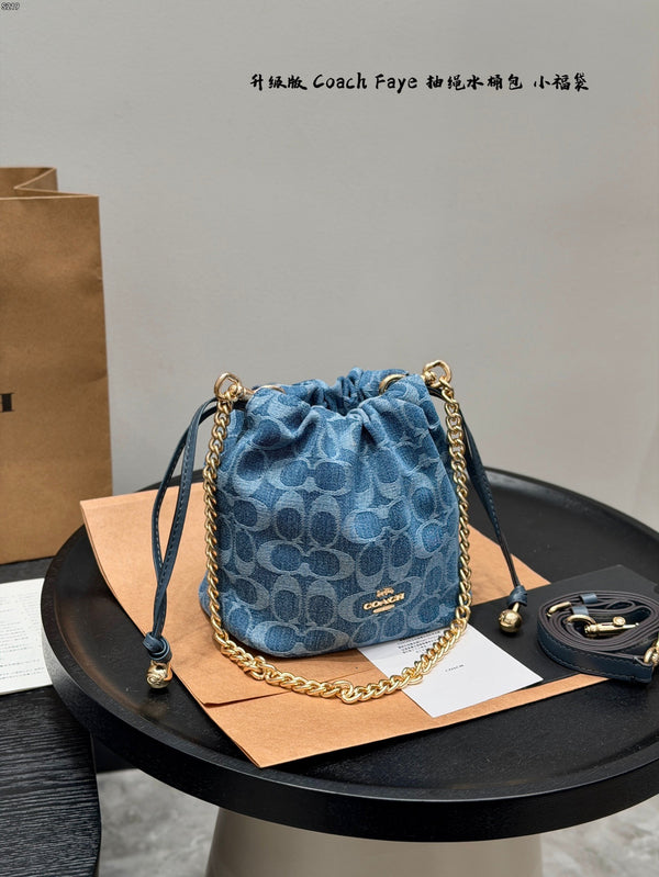 Denim Signature Bucket Bag