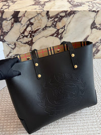 Embossed Crest Leather Tote