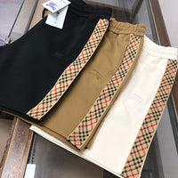 Check Side Stripe Drawstring Shorts
