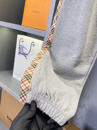 Check-Stripe Slim Sweatpants