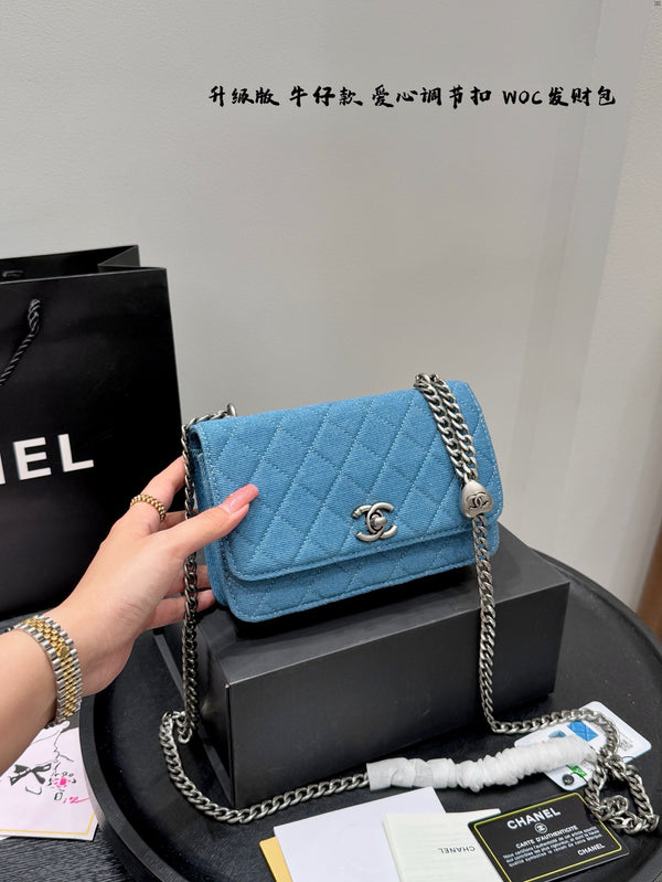 24P Denim Wallet on Chain Bag