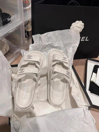 Quilted Triple Strap Slide Sandals