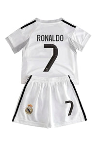 Ronaldo #7 White Kids Soccer Jersey Set