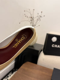 Two-Tone Leather Ballerina Flats