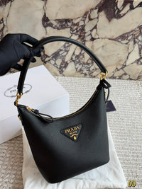 Logo Plaque Leather Shoulder Bag