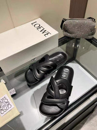 Paula's Ibiza Leather Monogram Ease Slides