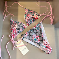 Floral Print Triangle Bikini Set