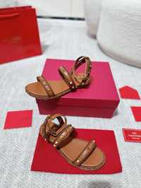 Garavani Rockstud Rope Flat Sandals