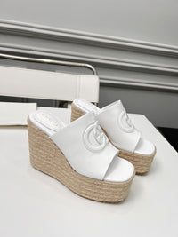 Leather Espadrille Wedges