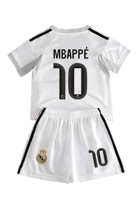 Mbappé #10 White Kids Soccer Jersey Set