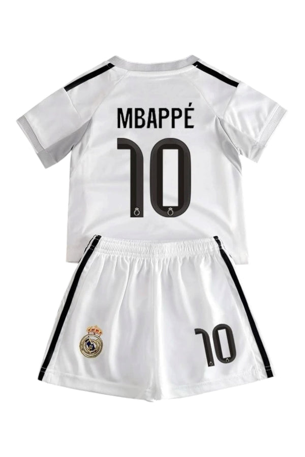 Mbappé #10 White Kids Soccer Jersey Set