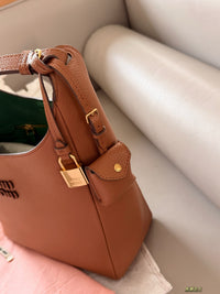 Camel Leather Shoulder Bag