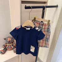 Pocket Tee & Check Shorts Set