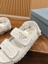 Logo-Plaque Crochet Sandals