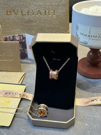 B.Zero1 Rose Gold Crystal Necklace