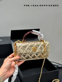 Metallic Mini Top Handle Flap Bag