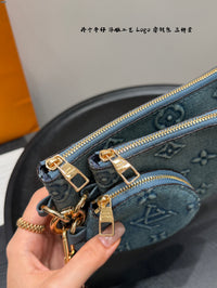 Monogram Denim Pochette Trio Set