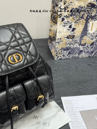 Caro Cannage Leather Backpack