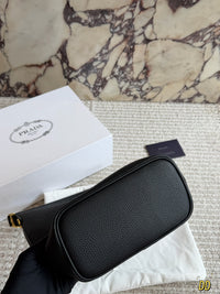 Logo Plaque Leather Shoulder Bag