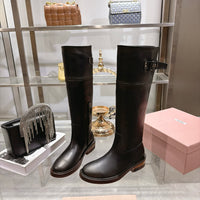 Leather Knee High Riding Boots