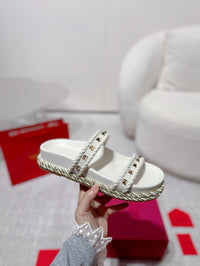 Garavani Rockstud Rope Flat Sandals