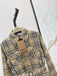 Check Cotton Shirt Dress