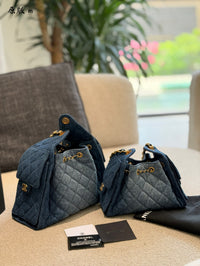 Washed Denim Hobo Bag