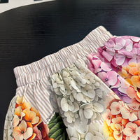Floral Tee & Hydrangea Midi Skirt Set