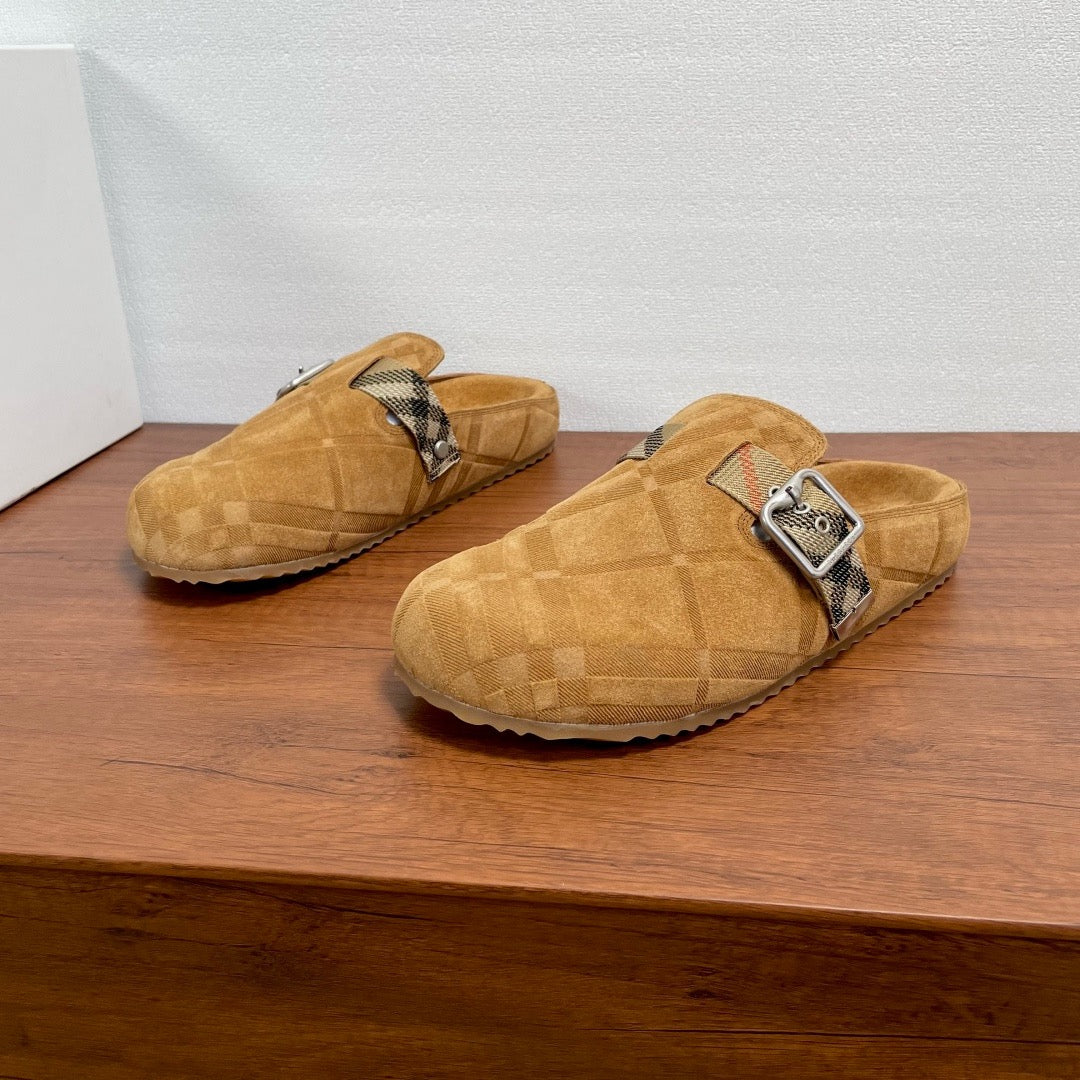 Check Suede Urchin Clogs