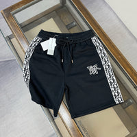 Oblique Side Stripe Drawstring Shorts