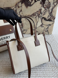Two-Tone Canvas and Leather Freya Tote Bag