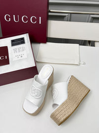Leather Espadrille Wedges
