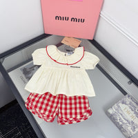 Gingham Shorts Set