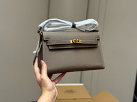 Kelly 25 Grey Epsom Gold Hardware