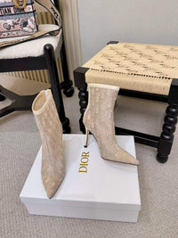 Embroidered Mesh Ankle Boots