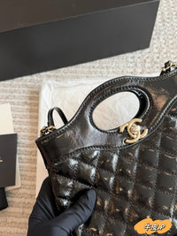 Shiny Lambskin Shopping Bag