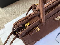 Soft Lux Suede Leather Shoulder Bag