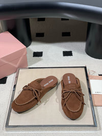 Suede Deck Mules