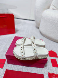 Garavani Rockstud Rope Flat Sandals