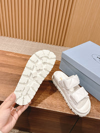 Quilted Leather Platform Sandals