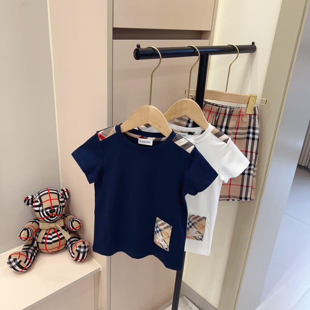 Pocket Tee & Check Shorts Set