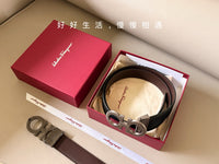 Double Gancini Reversible Leather Belt