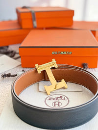 H Belt Buckle & Reversible Leather Strap 38mm