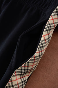 Check-Stripe Slim Sweatpants