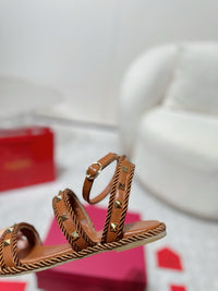 Garavani Rockstud Rope Flat Sandals