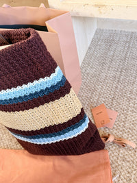 Logo Crochet Knit Tote Bag