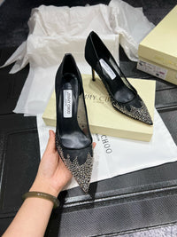 Love Embellished Mesh Pumps