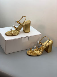 Pearl Flower Heel Sandals